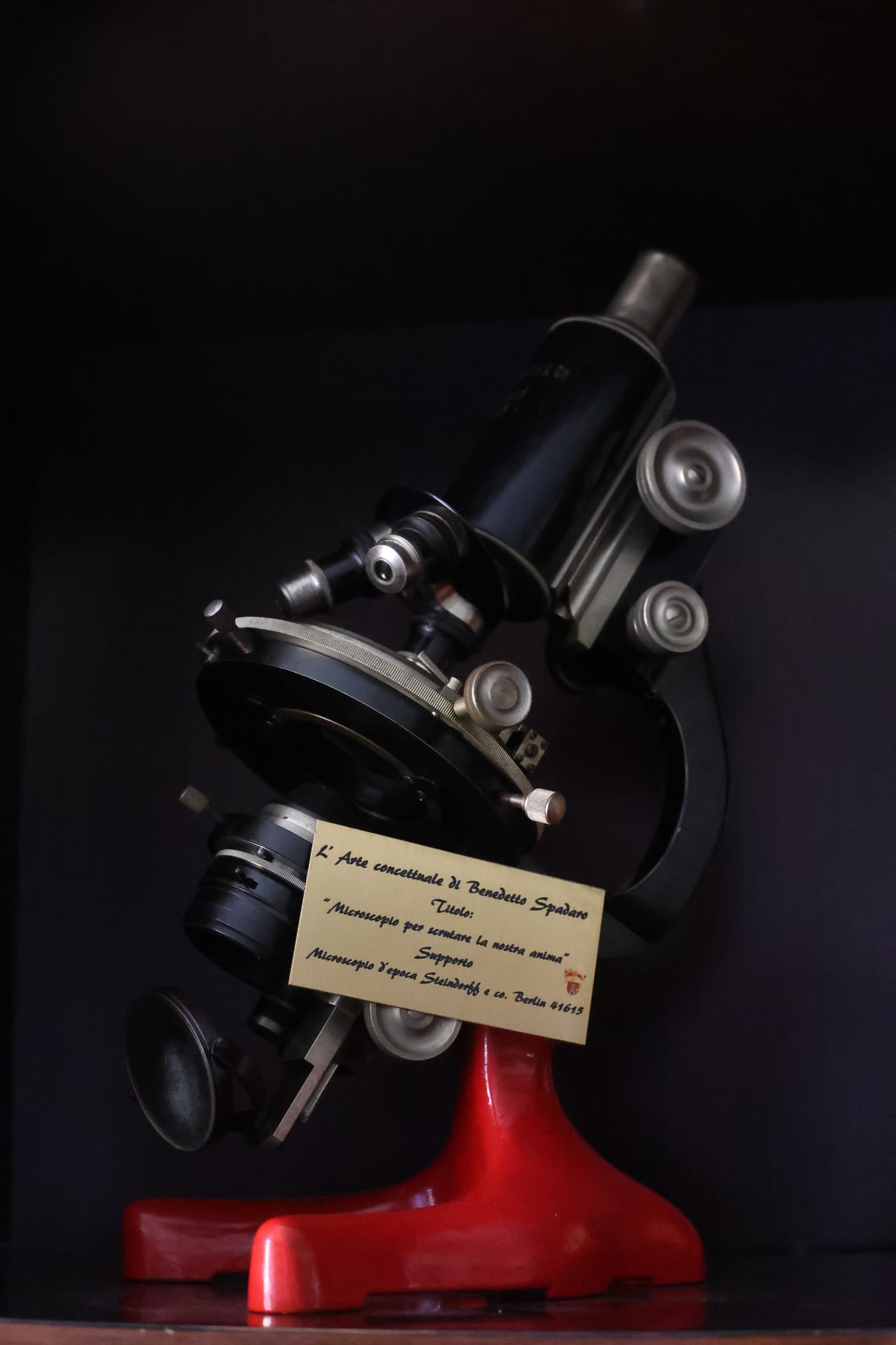 Microscopio per scrutare la nostra anima — installation by Benedetto Spadaro
