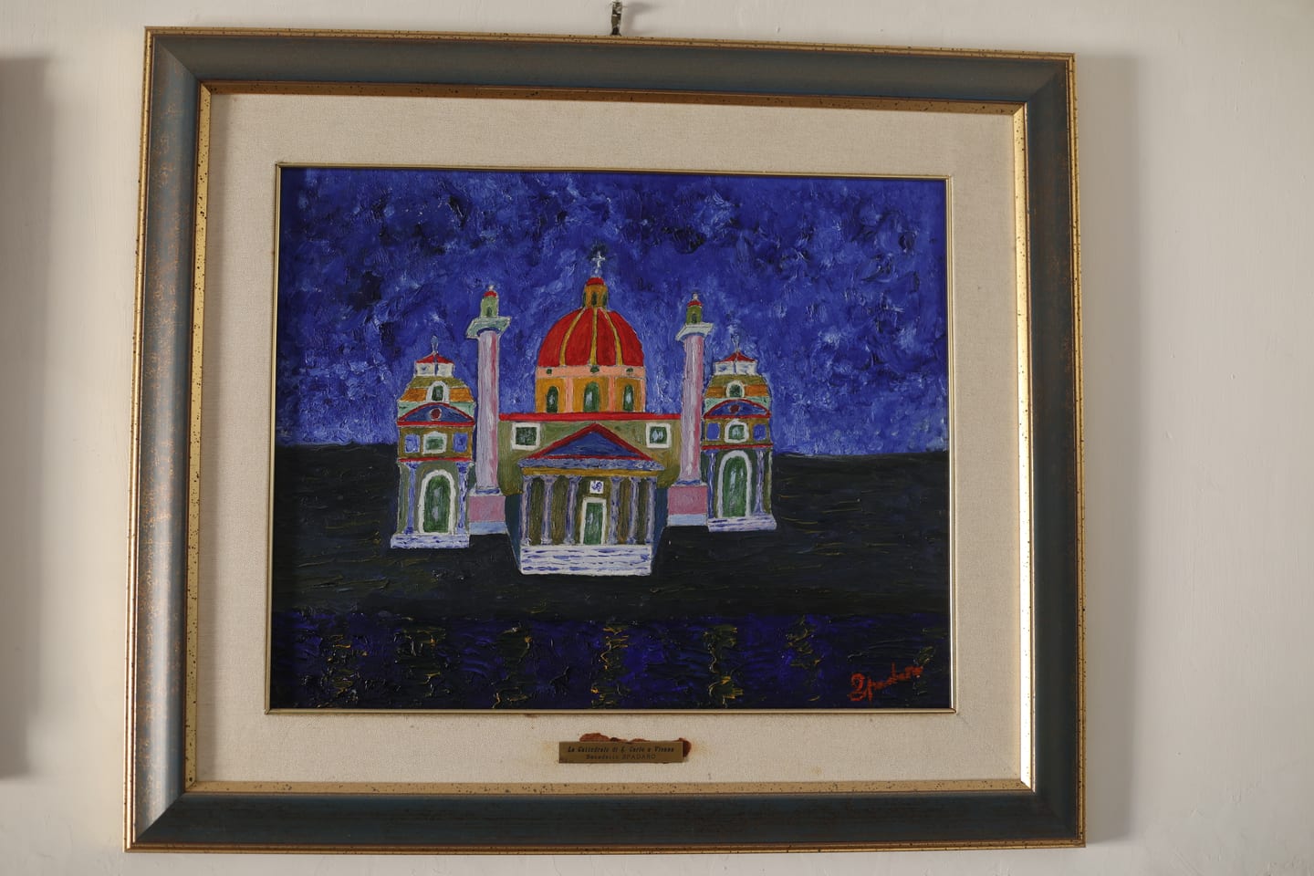 La cattedrale di San Giorgio a Vienna — olio su tela — 30 × 40 cm di Benedetto Spadaro