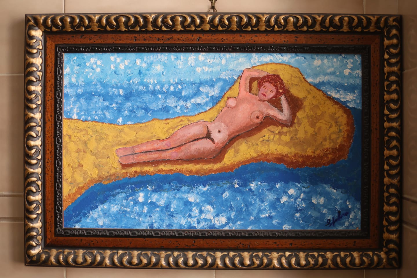 Nudo di donna — olio su tela — 20 × 40 cm di Benedetto Spadaro